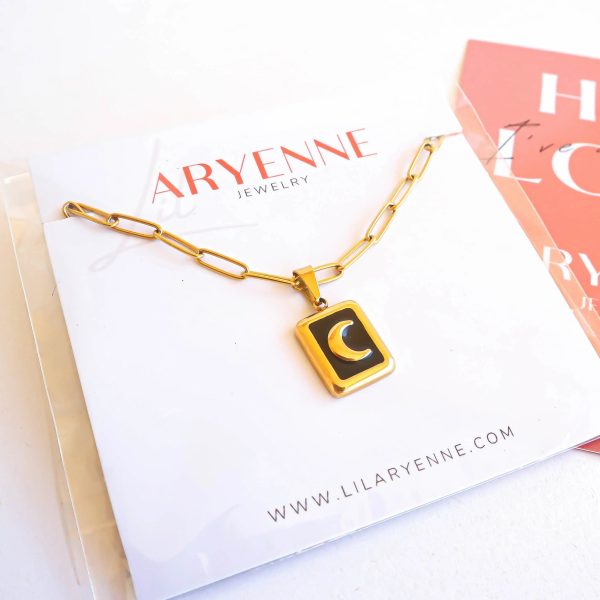 Aryenne Jewelry - Moon on paperclip chain Online