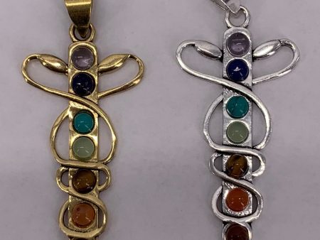 Heavy Brass 7 Chakra Healing Pendant Online now