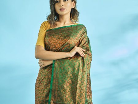 Pure Handloom Jamawar Satin Silk Saree Online now