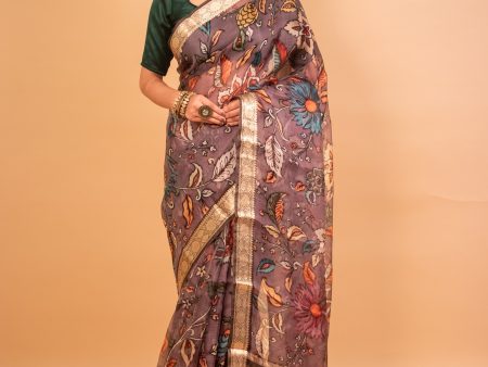 Lavender Kota Silk Saree on Sale