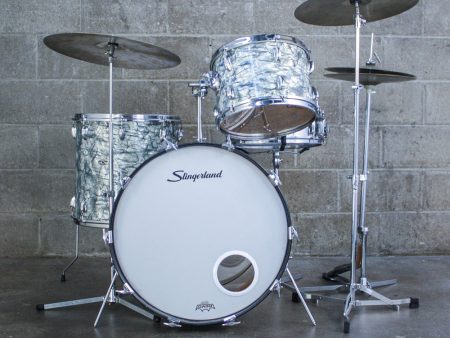 Slingerland 1973 Light Blue Pearl 3 Piece Drum Kit Cheap