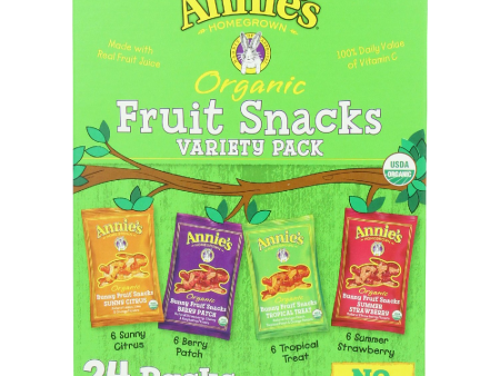 nnie s Homegrown Organic Bunny Fruit Snacks Variety Pack 24 ct For Discount