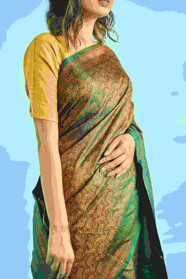 Pure Handloom Jamawar Satin Silk Saree Online now