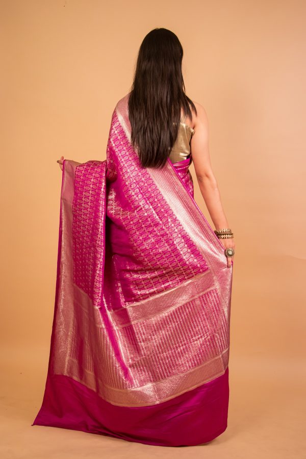 Magenta Mashru Silk Saree Hot on Sale