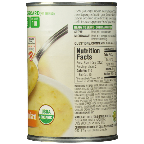 Health Valley Organic Soup Cream of Chicken 14.5 Ounce Fashion