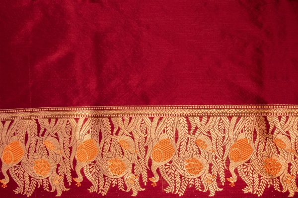 Maroon Red Pure Katan Silk Saree Fashion