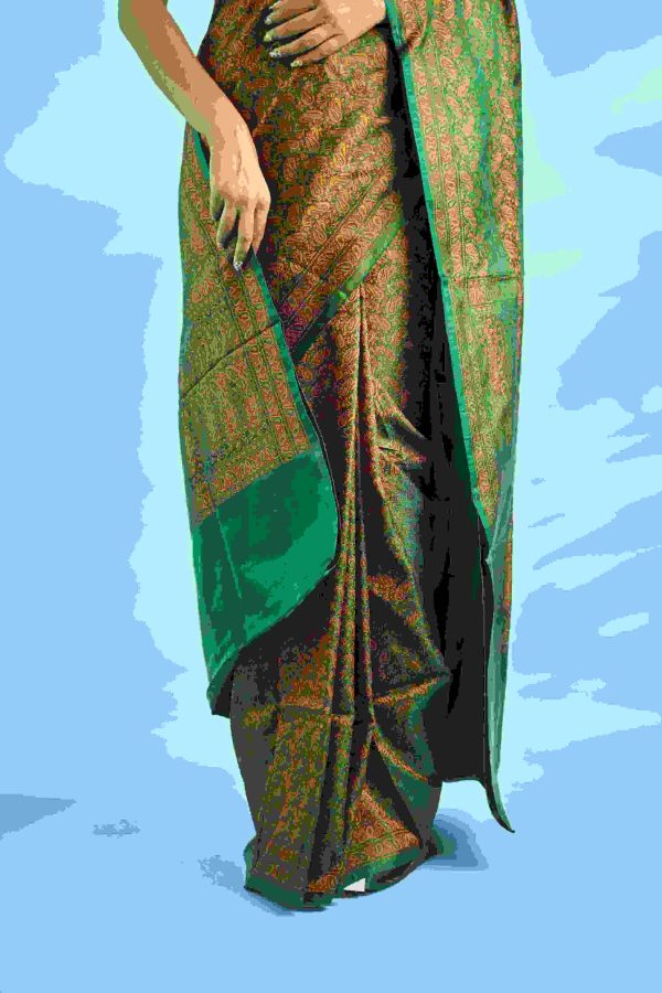 Pure Handloom Jamawar Satin Silk Saree Online now