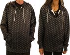 Black and Silver Flower of Life Zip Up Hoodie For Cheap