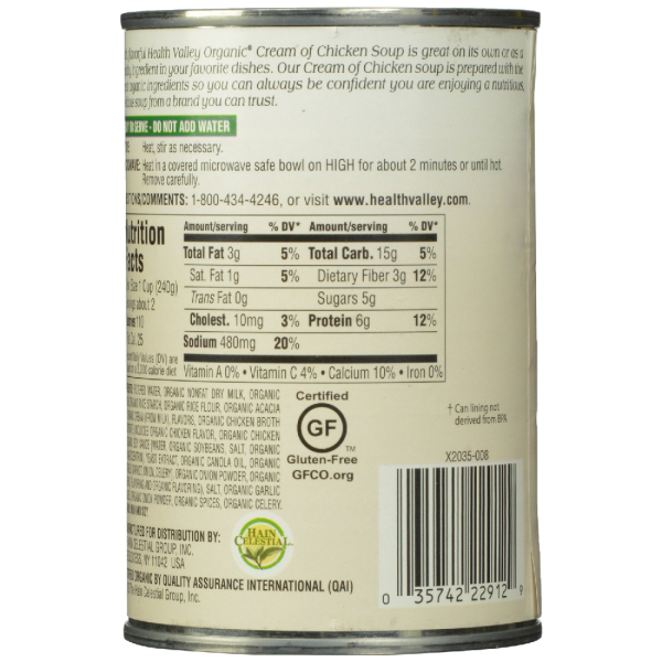 Health Valley Organic Soup Cream of Chicken 14.5 Ounce Fashion