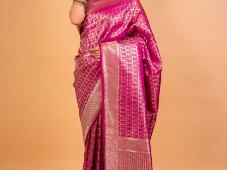 Magenta Mashru Silk Saree Hot on Sale