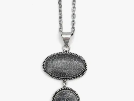 Anju Jewelry - Black Fossil Coral Pendant Online