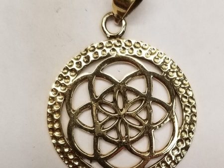 Heavy Brass Flower of Life Mandala Pendant Online