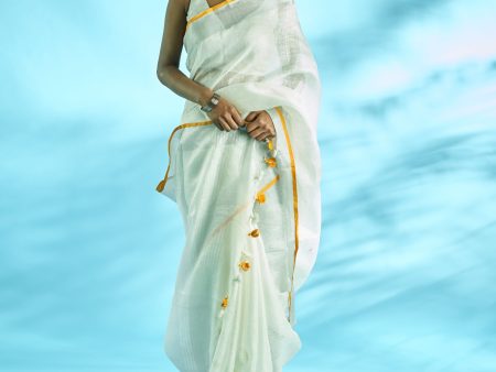 Linen Plain Saree on Sale