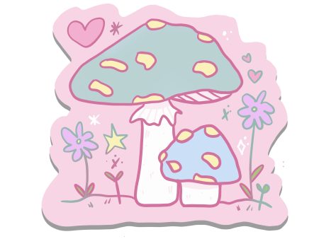 Rebel and Siren - Pastel Cottagecore Mushroom Vinyl Sticker | 2.6  Online