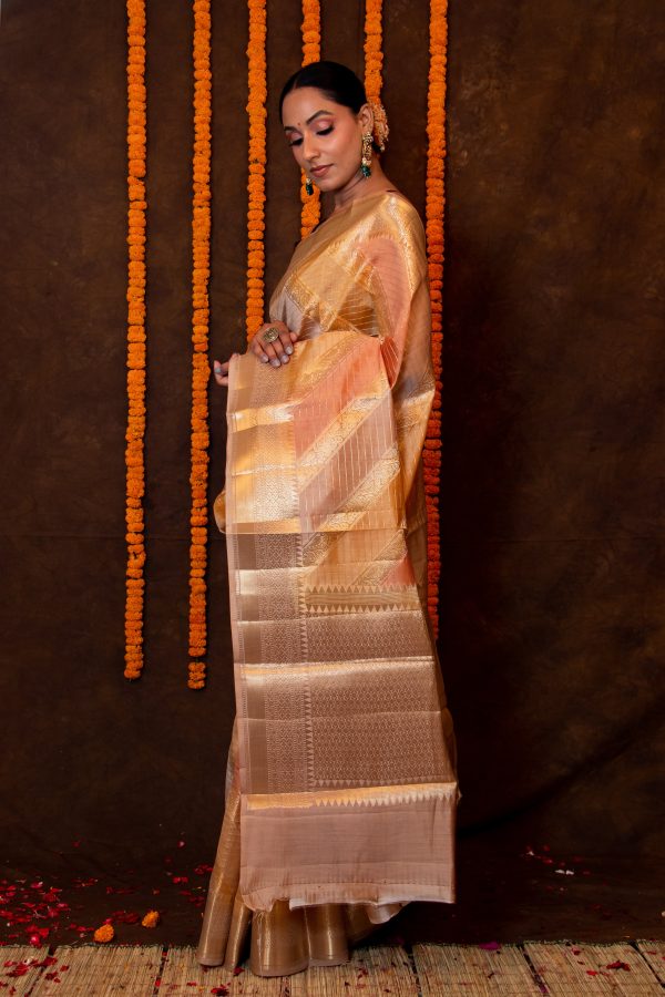 Multicolor Chiniya Silk Saree Hot on Sale