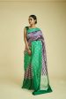 Pure Handloom Katan Silk Saree In ZigZag Design Hot on Sale