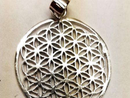 Heavy Brass Flower of Life Circle Pendant For Discount