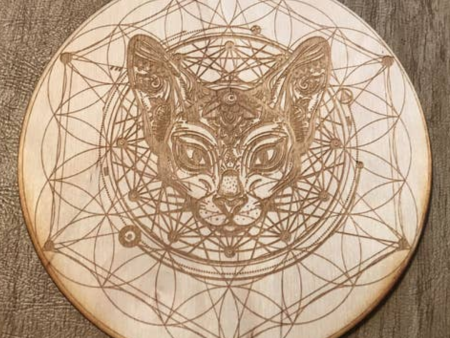 Cat Flower of Life Crystal Grid Online Sale