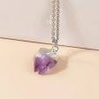 Raw Amethyst Silver Plated Pendant on Sale