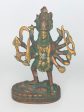 Brass Kali Statue- Red, Green, and Gold For Discount