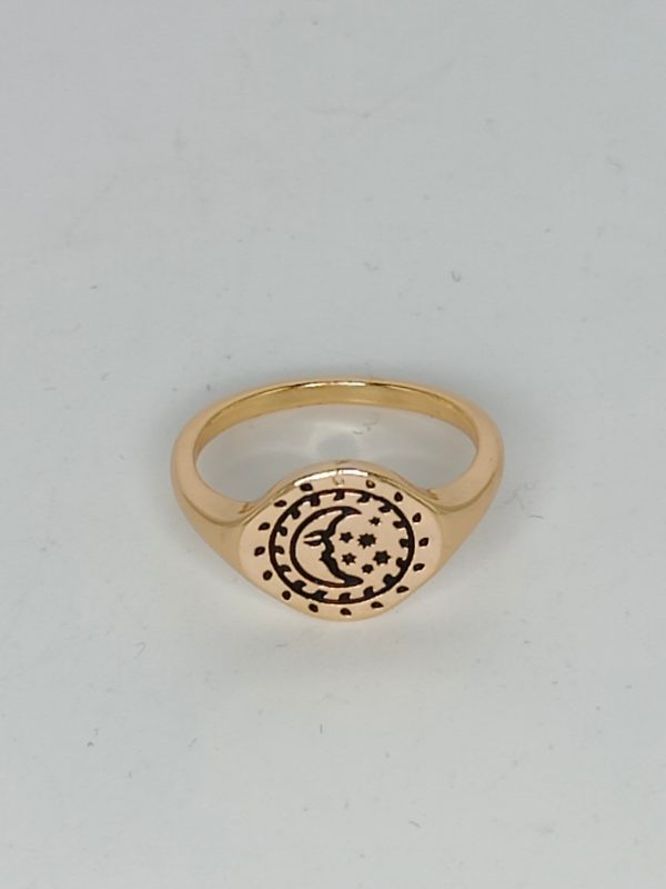 18k Gold Plated Ring - Crescent Moon Cheap