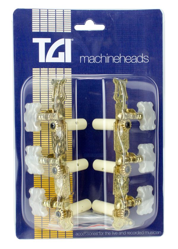 TGI Classical 3 in a Line Lyra-Style Machine Heads (Gold) Online Sale