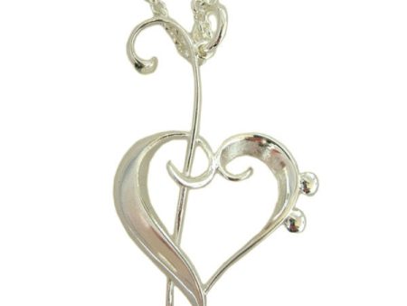 Silver-Plated Heart of Clefs Pendant Supply