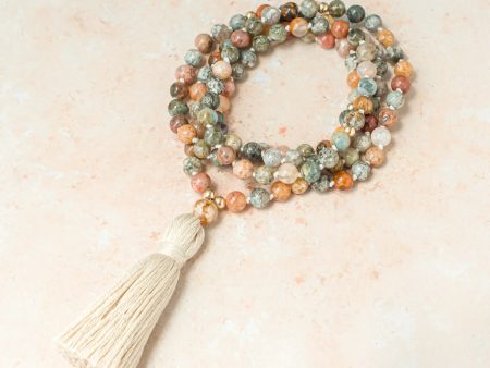 Mala Moonlight - Ocean Jasper Mala Beads Necklace Online Sale