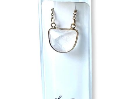 L Rae Jewelry - Half Moon Gemstone Necklace - Quartz Cheap