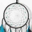 Black   Teal Feather w  leather Dream Catcher Online Hot Sale