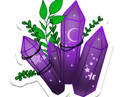 Celestial Purple Crystal Vinyl Sticker | Holo | 2.7  Cheap