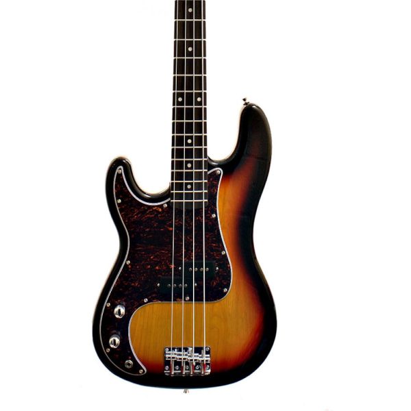 SX P Bass Style Electric Bass in 3 Colour Sunburst Left Handed with Gig Bag For Discount