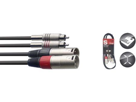 Stagg - Twin cable - (XLR m to RCA m) For Cheap