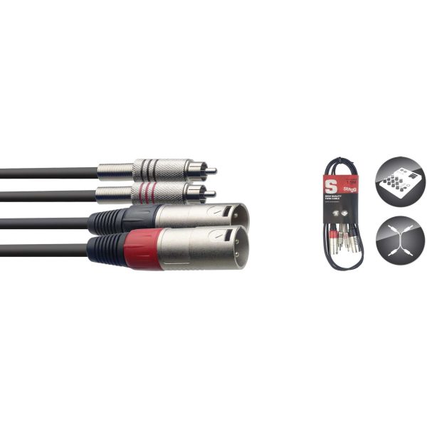 Stagg - Twin cable - (XLR m to RCA m) For Cheap