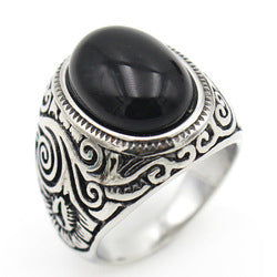 Carved Design Gemstone Ring on Sale