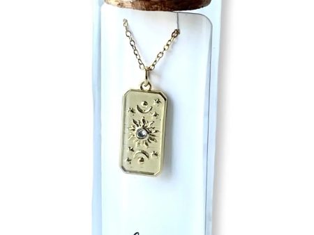 L Rae Jewelry - Stars, Moon and Sun Celestial Tag Charm Necklace Supply