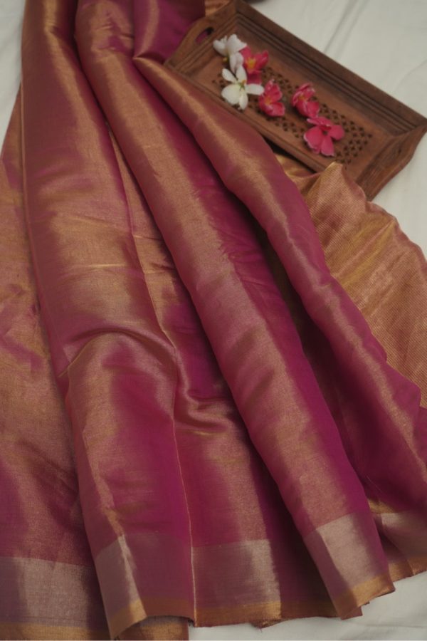 Magenta Katan Tissue Saree Online now