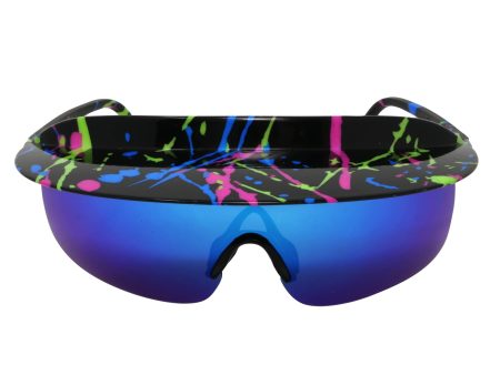 B Fresh - 90s Splatter - Blue - Visor Shades Discount