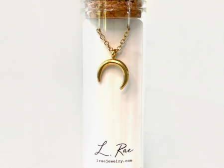 L Rae Jewelry - Gold Moon Horn Arc Necklace Fashion