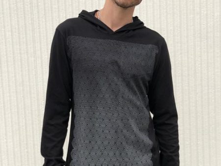 Rythmatix - TEXTURE LONG SLEEVE Black T-SHIRT no hood Hot on Sale