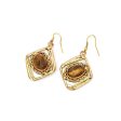 Anju Jewelry - Mixed Metal and Tiger s Eye Earrings Hot on Sale