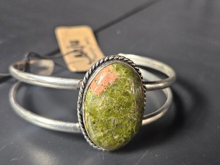 Anju Kashi Stone Cuff Bracelet - Unakite Online now