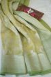 Light Green Lemon Kora Saree with Silver Zari Jaal Fashion