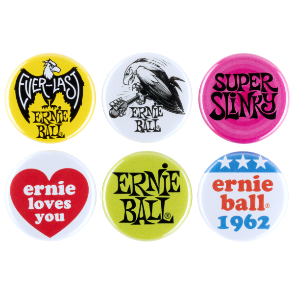 Ernie Ball assorted badges (6 pk) Supply