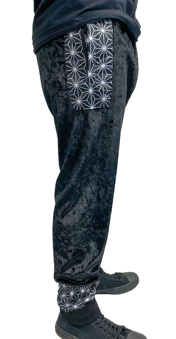 Asanoha Keme - CRUSHED VELVET - Joggers For Sale