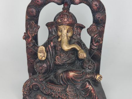 Brass Ganesha Statue- Red For Cheap