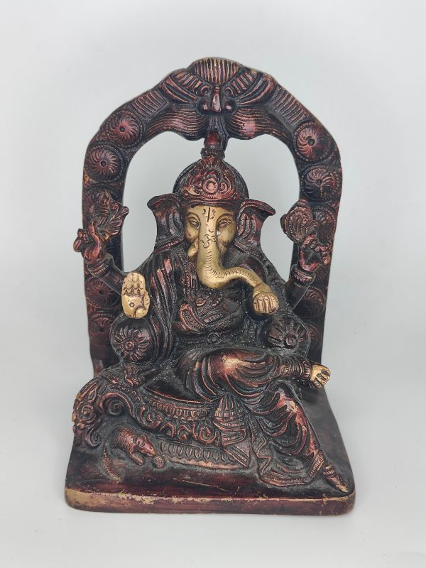 Brass Ganesha Statue- Red For Cheap