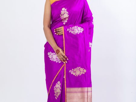 Borderless Designer Katan Silk Saree Online now