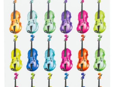 Multicoloured Violins Happy Birthday Card Online now