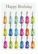 Multicoloured Violins Happy Birthday Card Online now